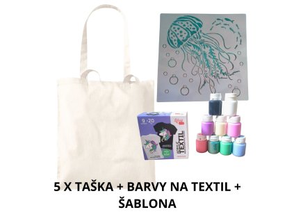taska diy bavlnena bez potisku barvy sablona