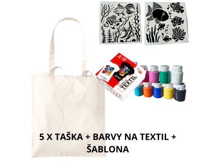 taska platena bez potisku barvy na textil sablony malovani sada