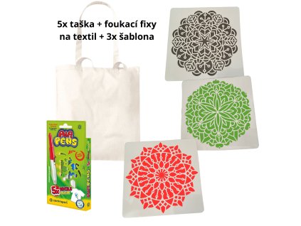 sada na malovani na textil deti mandaly tasky fixy foukaci levne
