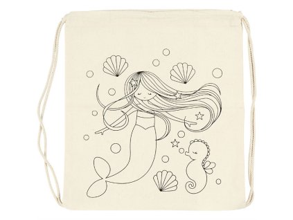 malovani na textil platena taska batuzek vak telovcik morska vila malovani s detmi