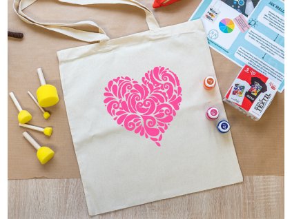 malovani na textil sada srdicko diy taska