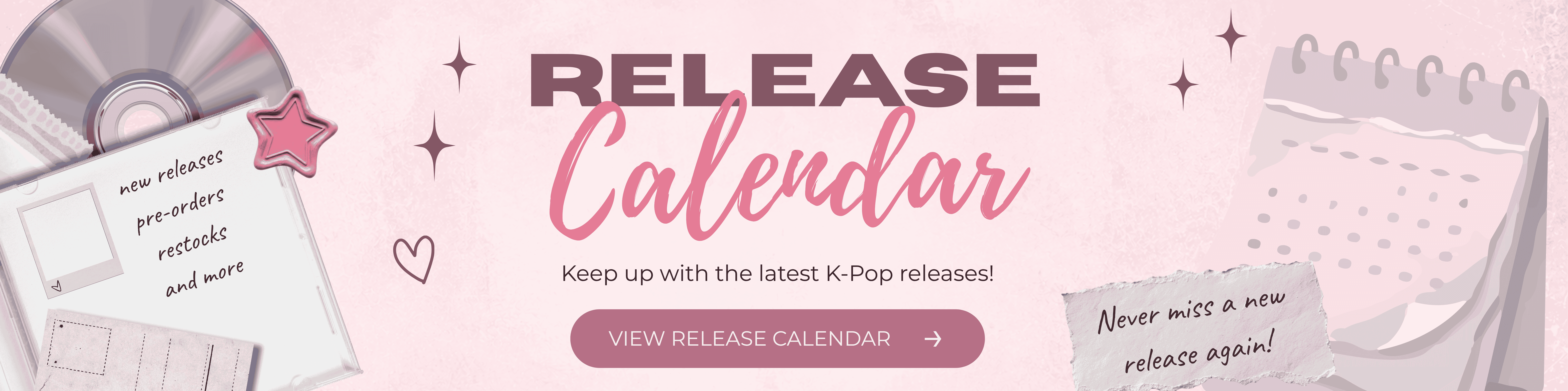 release k-pop calendar