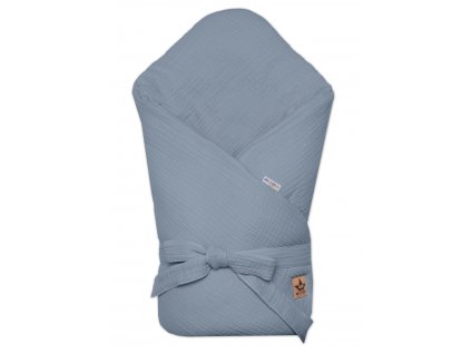 144909 267423 muselinova zavinovacka na zavazovani baby nellys 75x75cm denim