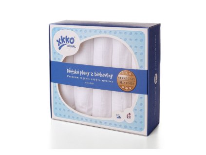 detske pleny z biobavlny xkko organic 70x70cm stare casy bile 5x5ks vo bal a93