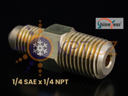 Mosadzná spojka (adaptér) 14 SAE x 14 NPT – 1 HVAC servis