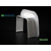 PVC kryt přechodu stěnou 80x60mm k žlabu 6