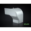 PVC levý vertikální úhel 80x60 mm k žlabu Artiplastic 08 0814 VS W 2 bez loga