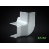 PVC levý vertikální úhel 80x60 mm k žlabu Artiplastic 08 0814 VS W 3 bez loga