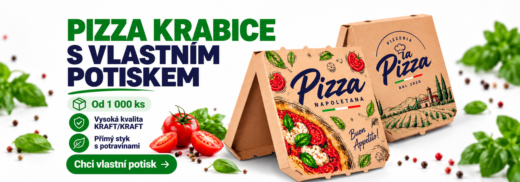 Pizza krabice s vlastním potiskem
