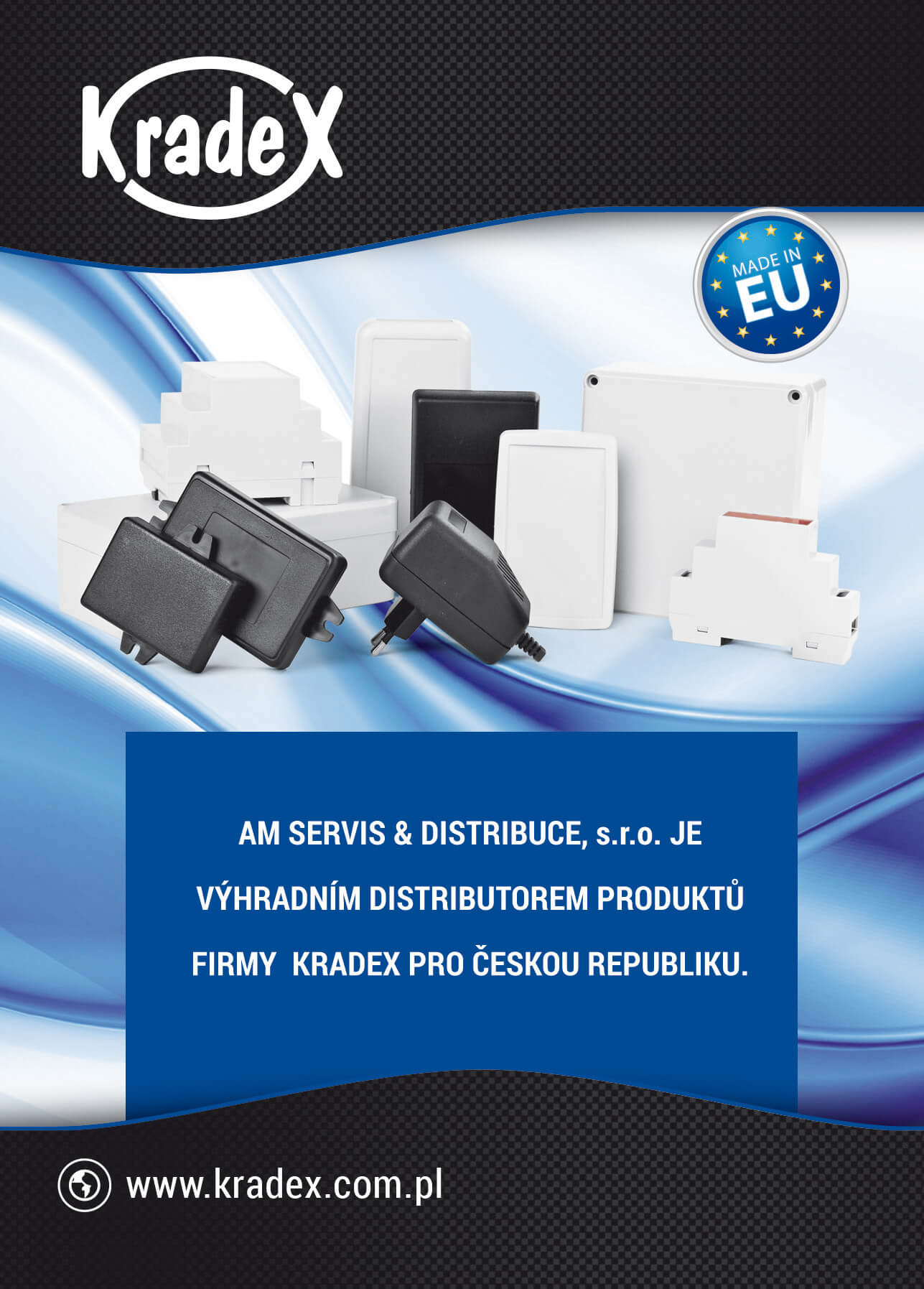 Jsme výhradním distributorem krabiček pro elektroniku Kradex v ČR