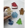 Sada 6 ks - vločka, čepice, stromek, sněhulák, pan Perníček, paní Perníčková