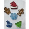 Sada 6 ks - vločka, čepice, stromek, sněhulák, pan Perníček, paní Perníčková