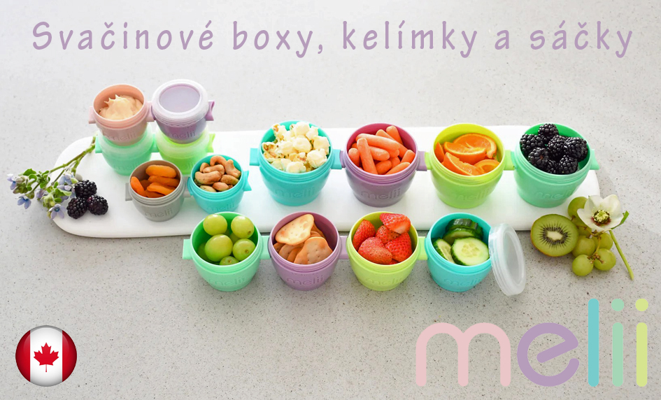 Svačinové boxy, kelímky na svačinu a svačinové sáčky Melii