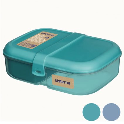 21675 02 Sistema Krabička na svačinu Ribbon Ocean Bound s vložkou a kelímkem 1,1l