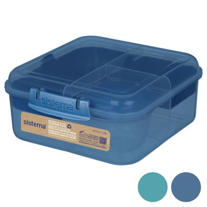 21685-12 Sistema Svačinový box Ocean Bound s 5 oddíly a kelímkem 1,25l