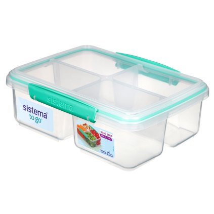 21740 Sistema Krabička na jídlo Quad Split To Go 4 oddíly 1,7l minty teal