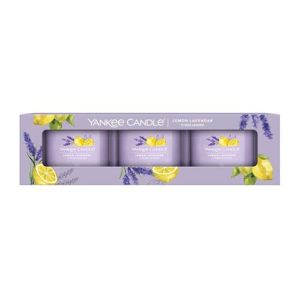 42912 Yankee Candle sada 3 svíček votiv ve skle Lemon Lavender