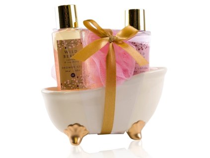 SET koupelový 2+1 v keramické vaně Berry Christmas, vůně vanilka s brusinkou