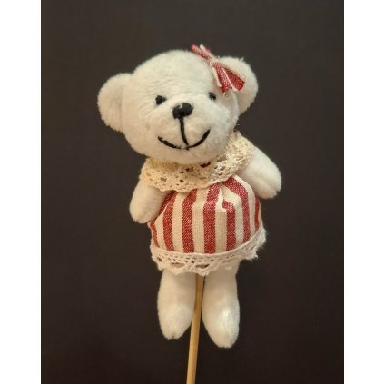 dekorace plyšový medvídek na špejli - zápich, 55cm