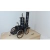 starožitný kovový parní stroj, délka 23cm, šířka 12cm, výška 20,5cm