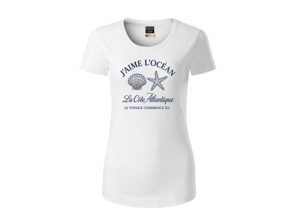 Dámske tričko s organickej bavlny J'AIME L'OCÉAN