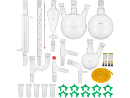 Laboratórna sklenená sada 24/40 z borosilikátového skla 3,3 (GG-17), max. 600 °C, 29 dielov