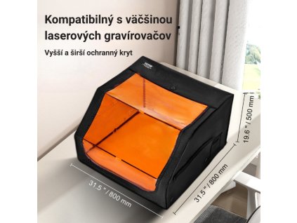 Kryt pre laserový gravírovací stroj 800x800x500 mm, ohňovzdorný ochranný kryt, kryt pre laser