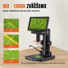 Digitálny mikroskop so 7palcovým IPS displejom, zväčšením 10x-1200x, USB pripojením a 32GB pamäťovou kartou