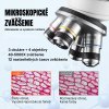 Trinokulárny laboratórny mikroskop so zväčšením 40x-5000x, objektívy 4X, 10X, 40X, 100X,, 2X pomocná šošovka