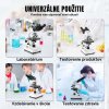 Trinokulárny laboratórny mikroskop so zväčšením 40x-5000x, objektívy 4X, 10X, 40X, 100X,, 2X pomocná šošovka