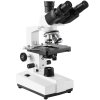 Trinokulárny laboratórny mikroskop so zväčšením 40x-5000x, objektívy 4X, 10X, 40X, 100X,, 2X pomocná šošovka