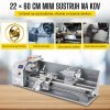 Malý sústruh na kov 220x600 mm, 750 W, s rozsahom závitov 8-44 TPI so 4-cestným revolverom