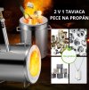 ‚Propanová taviaca pec z nerezovej ocele, 12 kg, 1482°C, pre tavenie kovov, sada s dvojitým plynovým horákom