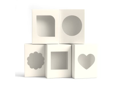 Sada krémových obdélníkových krabiček s okénkem | KraftHouse  Sada dárkových krabiček s okénkem – krémová | KraftHouse