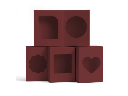 Sada vínových obdélníkových krabiček s okénkem | Elegantní balení  Vínová sada dárkových krabiček s okénkem | Elegantní balení