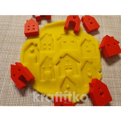 Sada domečků 8ks se srdíčky a s hvězdičkami  - různé velikosti (Velikost 3 cm)