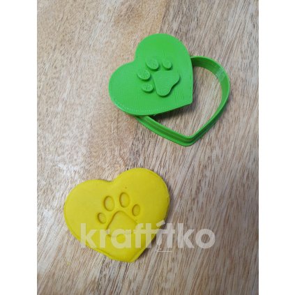 Srdíčko s tlapkou (Velikost 11 cm)