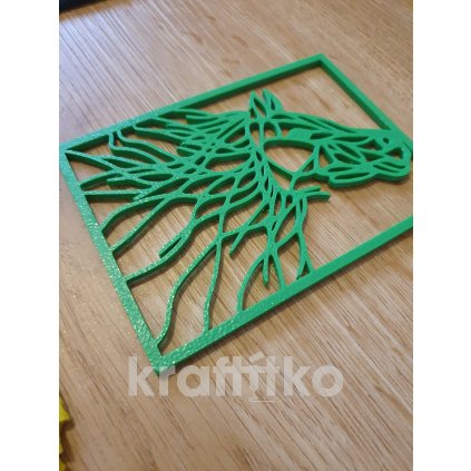 Destička - otisk koňská hlava s hřívou (Velikost 12 cm)