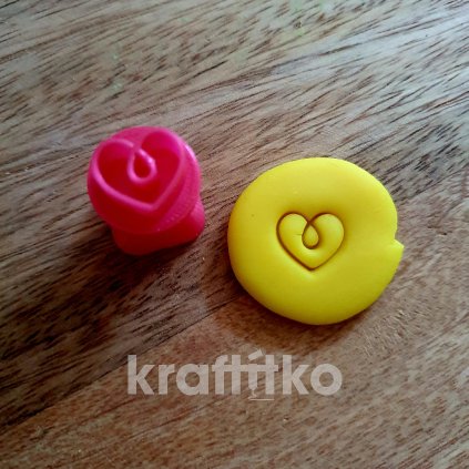 Srdíčko psací - razítko (Velikost 1,5 cm)