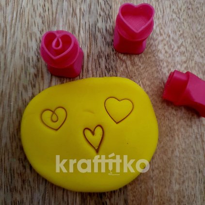 Sada 3ks různých srdíček - razítka (Velikost 1,5 cm)