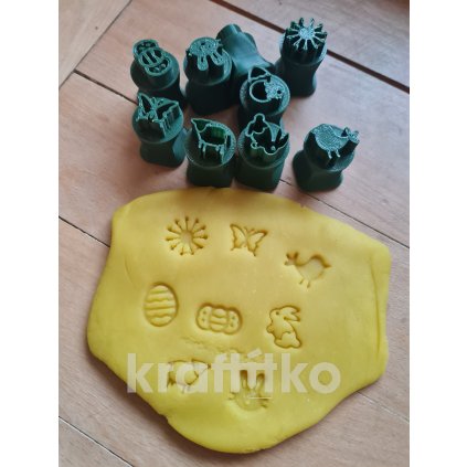 Sada A 8ks velikonočních/jarních razítek (Velikost 2 cm)