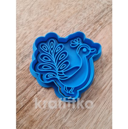 Páv - vykrajovátko 2v1 (Velikost 10 cm)