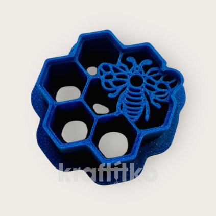Vykrajovátko na náušnice - včelka s pláství (Velikost 4,5 cm)