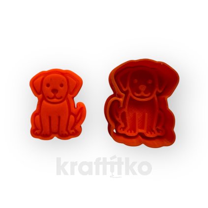 Sedící pejsek - vykrajovátko (Velikost 4 cm)