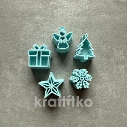 Sada 5 ks razítek - vánoční (Velikost 3 cm)