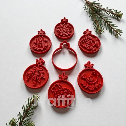 Vánoční baňky - sada 6 ks (Velikost 10 cm)