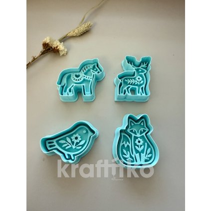 Zvířátka folklorní 4 ks - vykrajovátka