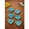 Srdíčka 6 ks - folklórní otisky