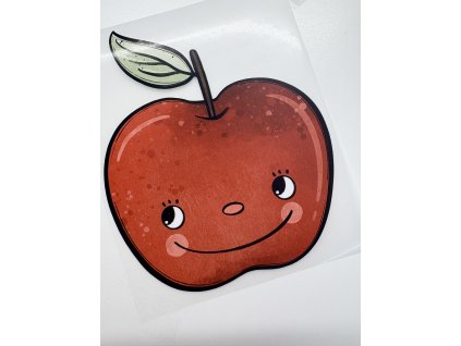 Nažehlovačka na oblečenie - Usmievavé jabĺčko Š12cm x D14cm