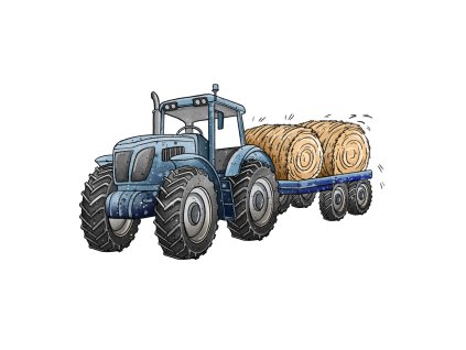 Nažehlovačka na oblečenie - Traktor s vlečkou Š18cm x D11cm
